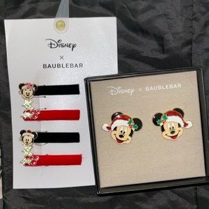 NEW- Baublebar Mickey Earrings and Hair Clips